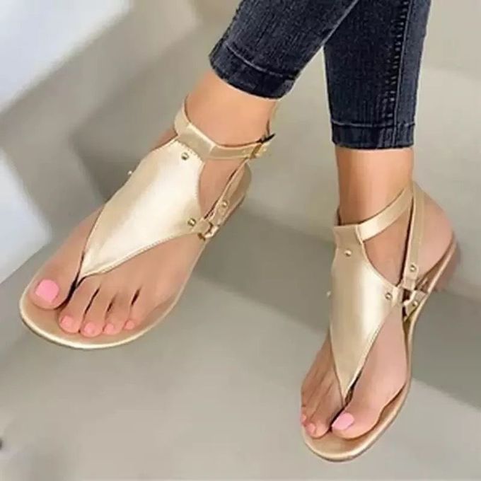 Sandales Plates pour Femme - dorée