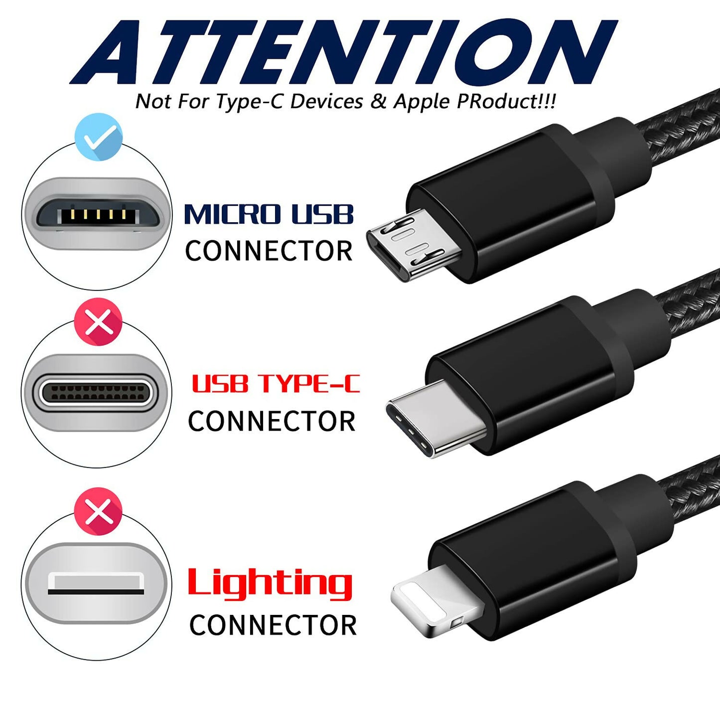 Câble Micro USB 5m, Long Chargeur Nylon Tressé USB Câble, Charge Rapide Compatible pour Samsung Galaxy S7/ S6/ S5, Contrôleur PS4 Câble, Xbox One Noir