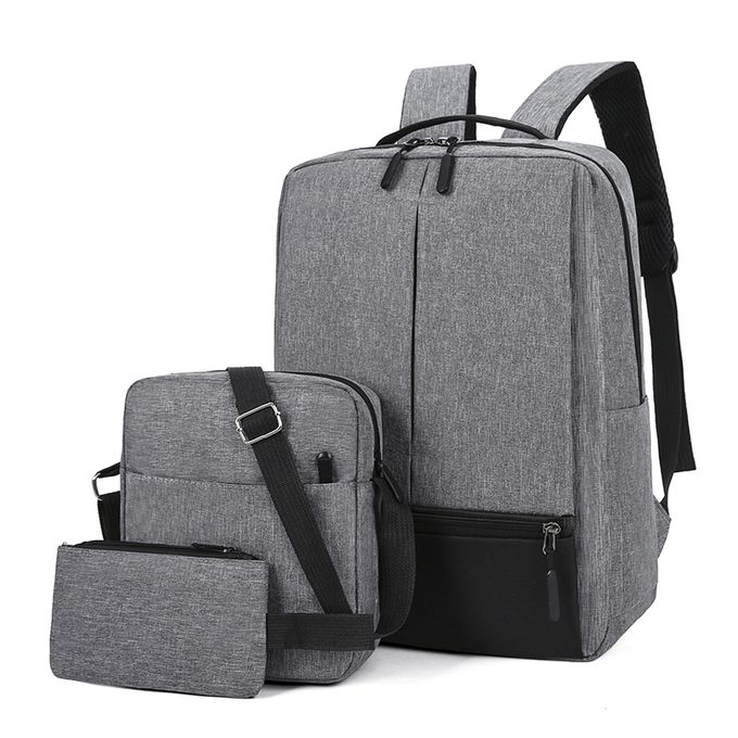 Ensemble de 3 Sacs à Dos pour Ordinateur en Gris