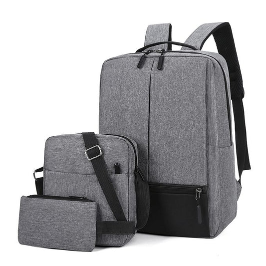 Ensemble de 3 Sacs à Dos pour Ordinateur en Gris