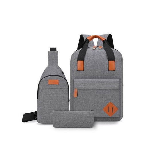 Ensemble 3 en 1 de Sacs à Dos pour Ordinateur Portable - Gris