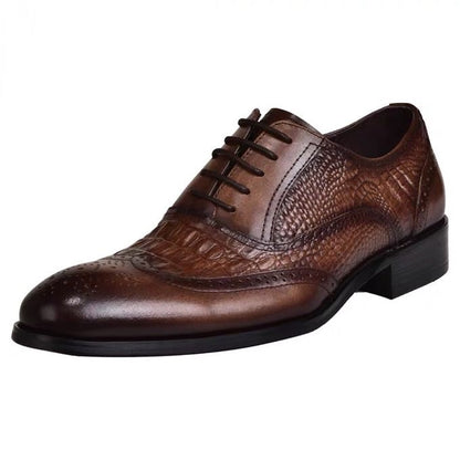 Chaussures habillées pour Homme - aspect Croco - Marron