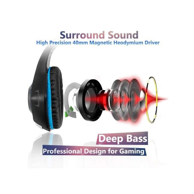 Casque avec micro bleu
