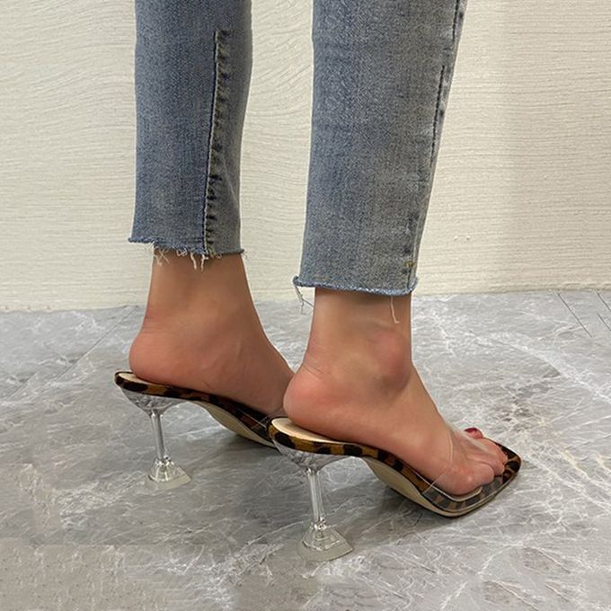 Sandales à Talons Hauts et Imprimé Léopard