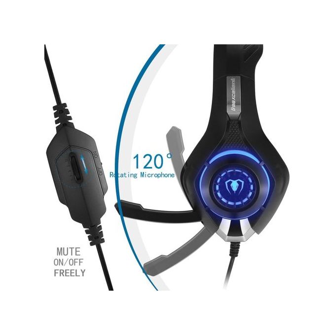 Casque avec micro bleu