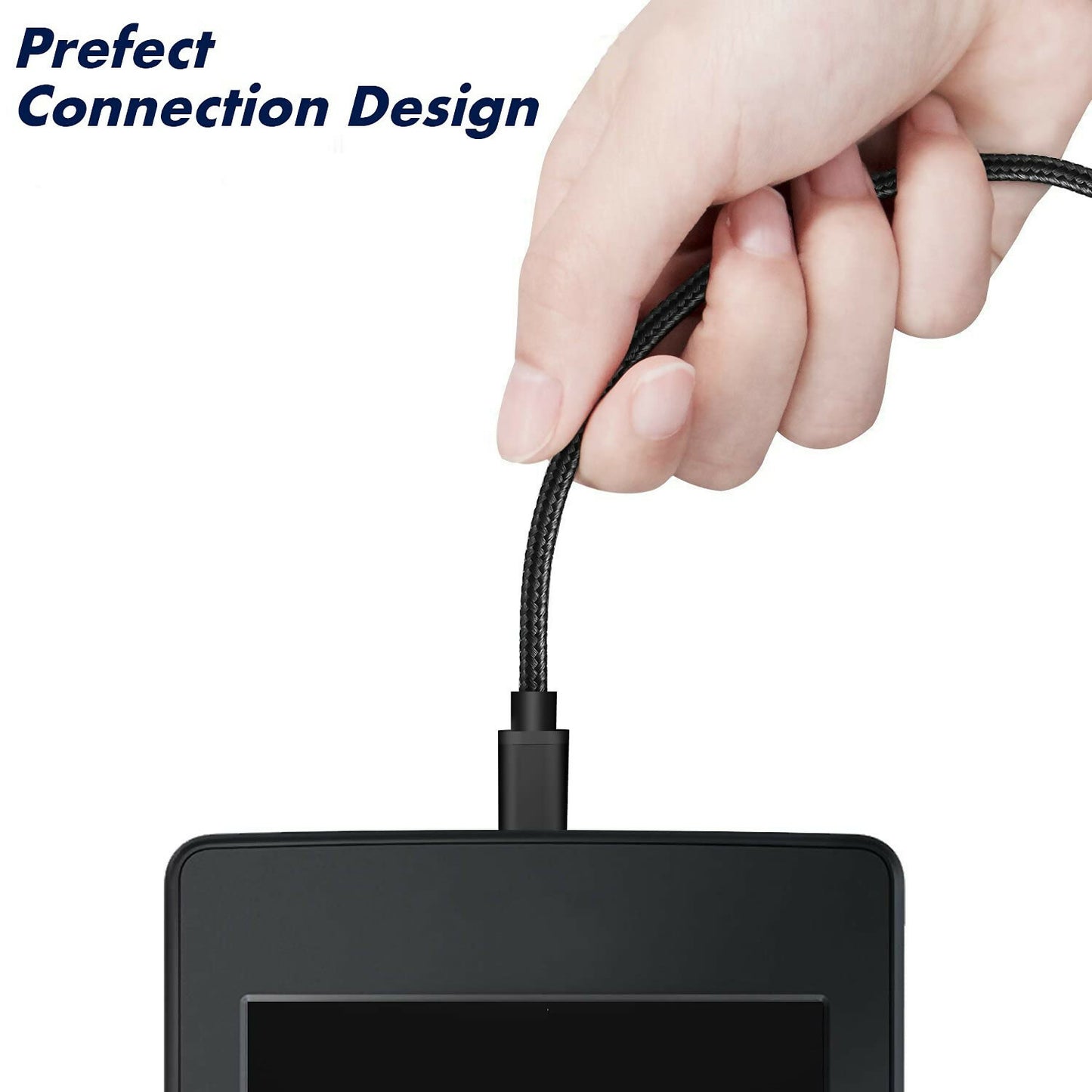 Câble Micro USB 5m, Long Chargeur Nylon Tressé USB Câble, Charge Rapide Compatible pour Samsung Galaxy S7/ S6/ S5, Contrôleur PS4 Câble, Xbox One Noir
