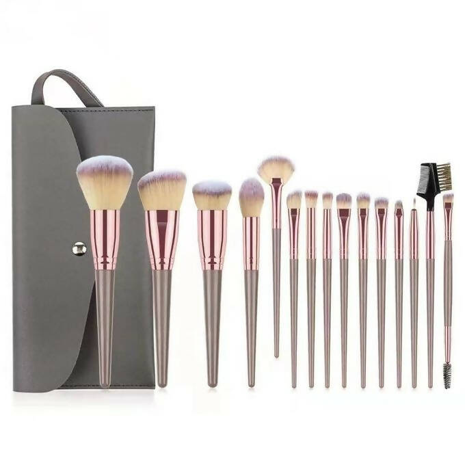 Ensemble de Pinceaux de Maquillage Pro - 15 Pièces
