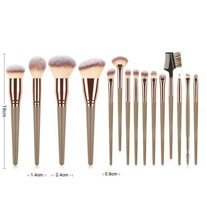 Ensemble de Pinceaux de Maquillage Pro - 15 Pièces